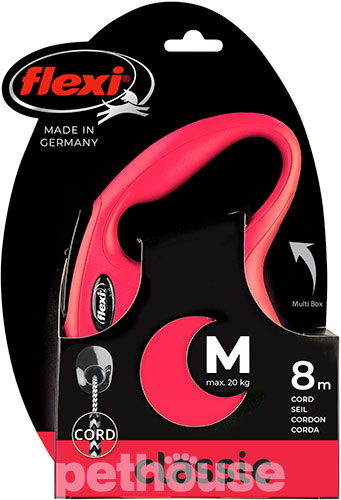 Flexi New Classic M — повідець-рулетка для собак до 20 кг, трос, 8 м
