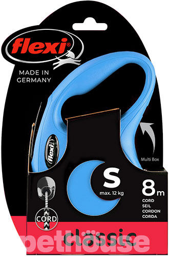 Flexi New Classic S — повідець-рулетка для собак до 12 кг, трос, 8 м