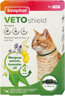 Нашийник Beaphar Bio Collar від бліх, кліщів і комарів для кішок 35 см (10664) (8711231106646)