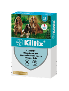 Нашийник Elanco (Bayer) Kiltix (Кілтікс) від бліх та кліщів для середніх собак 48 см (4007221035091)