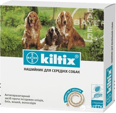 Нашийник Elanco (Bayer) Kiltix (Кілтікс) від бліх та кліщів для середніх собак 48 см (4007221035091)