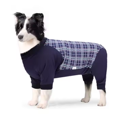 Без бренда Комбінезон/попона для собак DoubleWin Recovery Suit Plaid Blue L