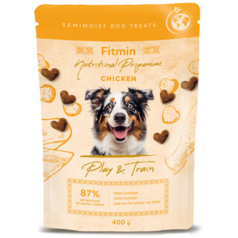 Fitmin Dog NP Play And Train Chicken - Лакомство с курицей для собак (400 г)