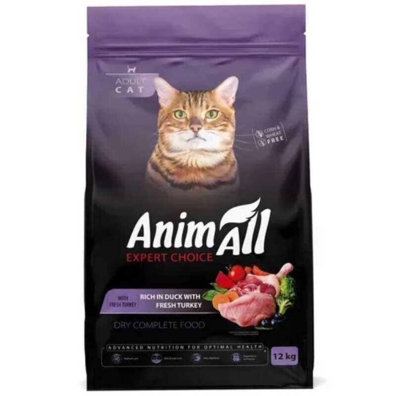 AnimAll Expert Choice - Сухой корм со свежей индейкой и уткой для котов (400 г)