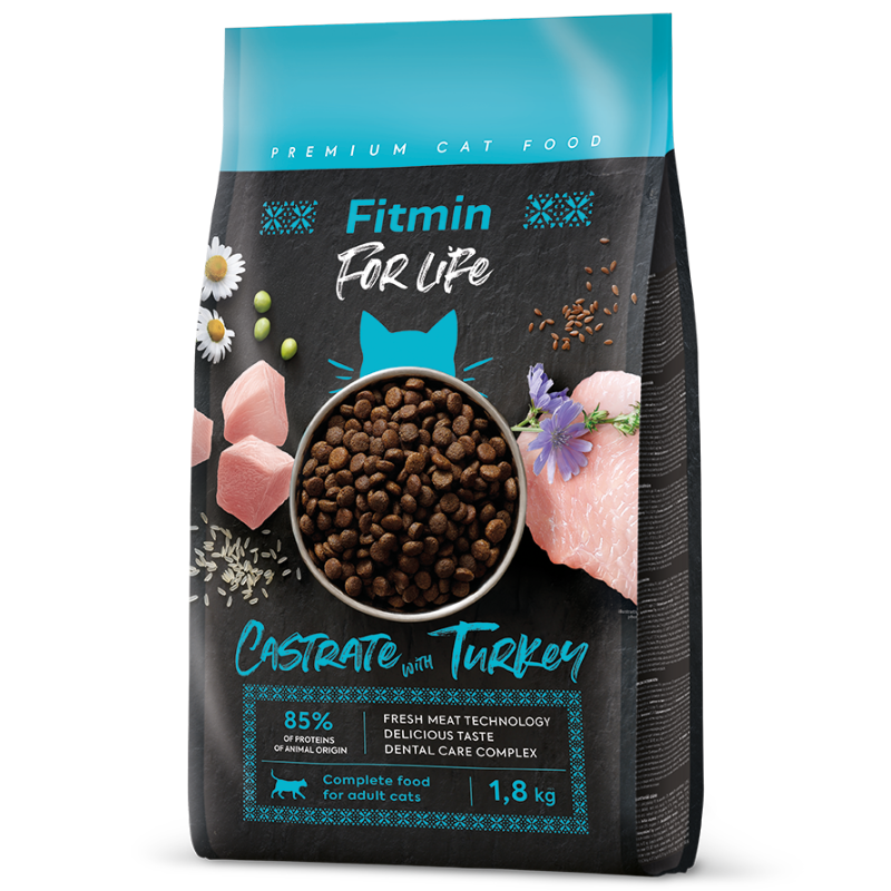 Fitmin Cat For Life Castrate Turkey - Сухой корм с индейкой для стерилизованных кошек (1,8 кг)