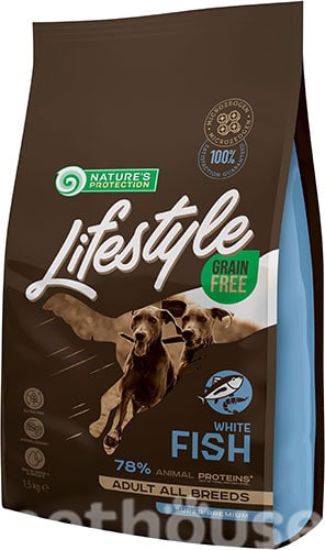 Nature's Protection Lifestyle Grain Free White Fish Adult All Breeds - Сухий беззерновий корм з м'ясом риби для дорослих собак всіх порід
