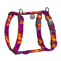 Шлея для собак анатомічна Н-подібна WAUDOG Nylon з QR-паспортом, малюнок "Куби 3Д", пластиковий фастекс, XL, Ш 35 мм, A 60-100 см, B 70-100 см