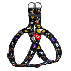 Шлея WAUDOG Nylon малюнок NASA розмір XL для собак великих порід мастифів кане-корсо вівчарок з QR паспортом нейлонова міцна з пластиковим фастексом 324-0047