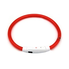 Світлодіодний LED нашийник Lesko L-18 Red M USB водовідштовхувальний, що світиться, для собак і котів