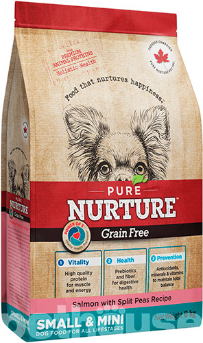 Pure Nurture Grain Free - Сухий беззерновий корм з лососем та колотим горохом для собак малих та міні-порід