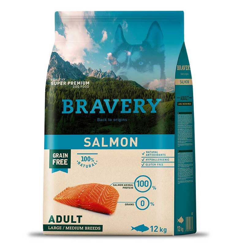 Bravery (Бравері) Salmon Adult Large/Medium - Сухий беззерновий корм з лососем для дорослих собак середніх та великих порід
