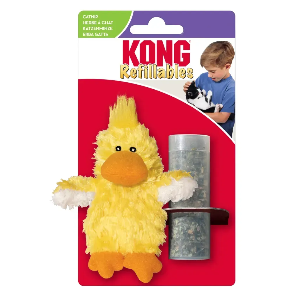 Kong Refillables Duckie іграшка для котів 10,1х9,5 см - жовтий