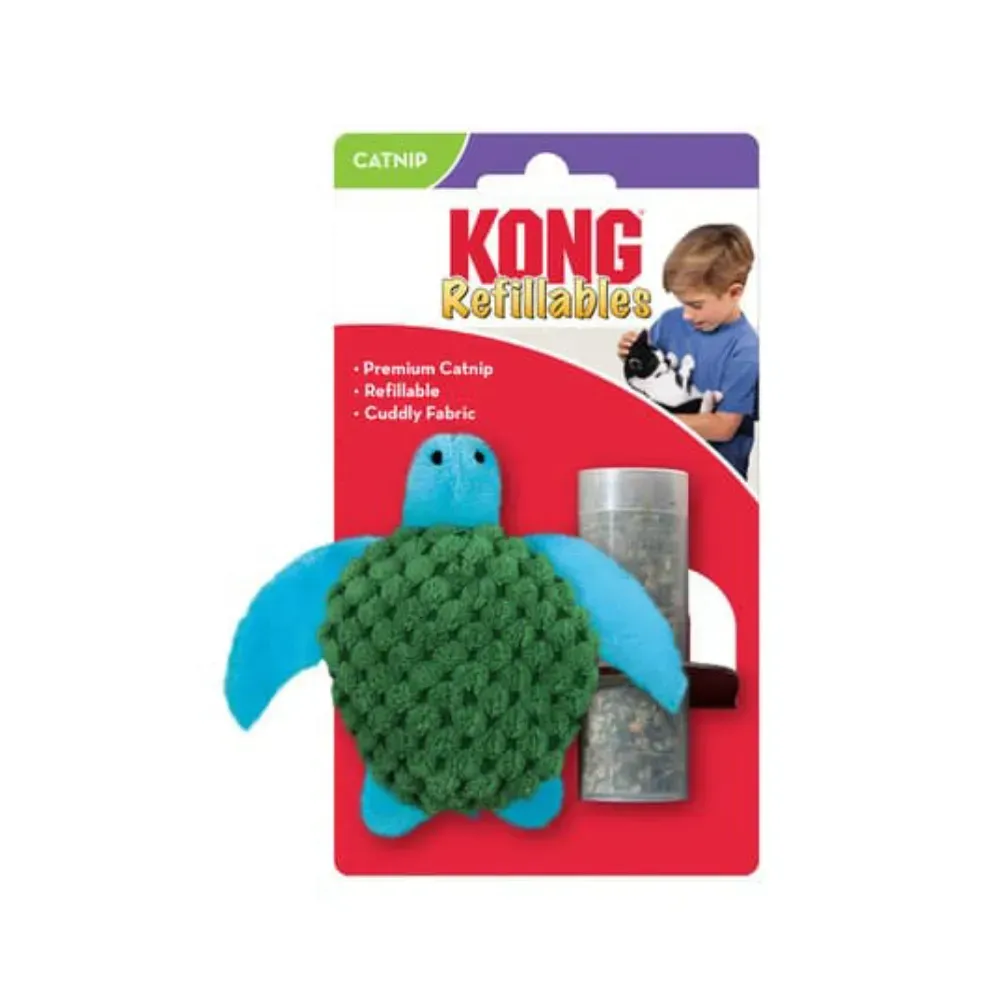 Kong Refillables Turtle іграшка для котів 10,2х8,9 см - зелений