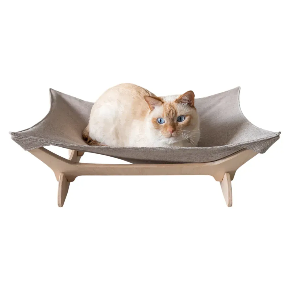 Гамак-лежак для котів PetJoy 55х45х18 см - біло-бежевий