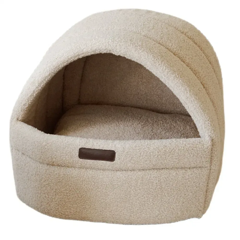 Лежак-будиночок для собак CHOUCHOU Shell Teddy L 50х55 см - бежевий