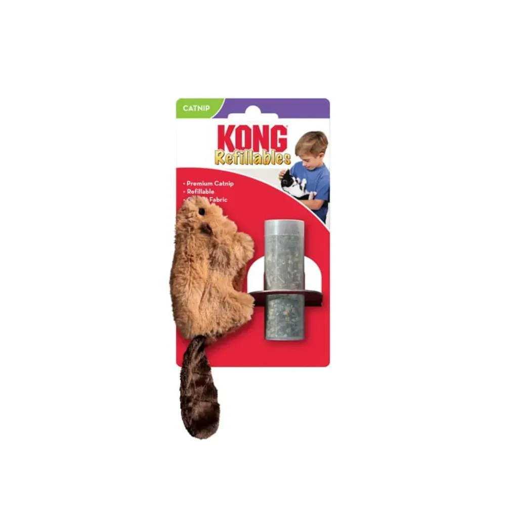 Kong Refillables Beaver іграшка для котів 16,5х3,8 см - коричневий