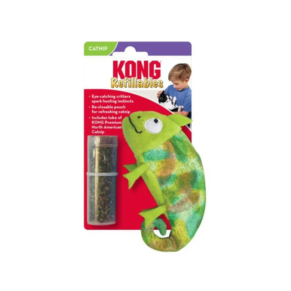 Kong Refillables Chameleon іграшка для котів 12,7х7,6 см - зелений