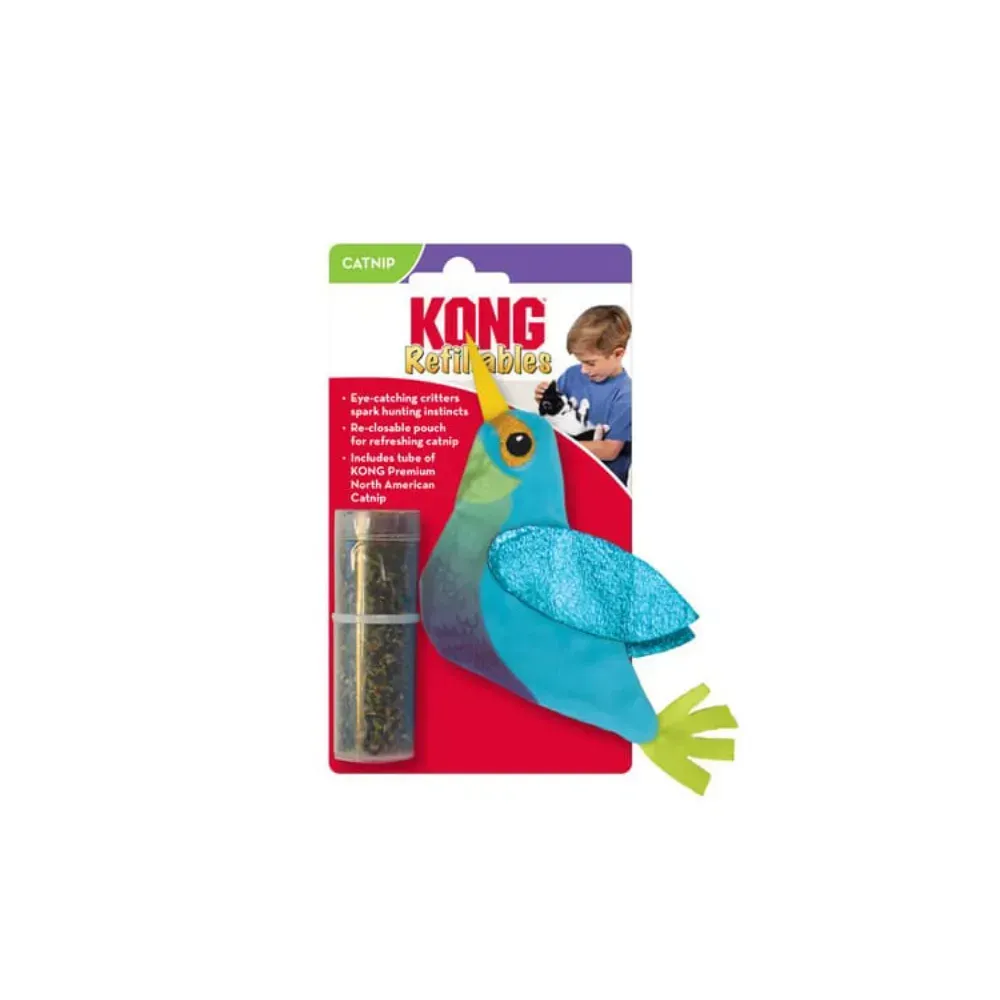 Kong Refillables Hummingbird іграшка для котів 10,2х14 см - блакитний
