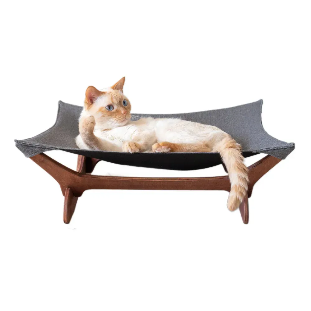Гамак-лежак для котів PetJoy 55х45х18 см - коричнево-сірий