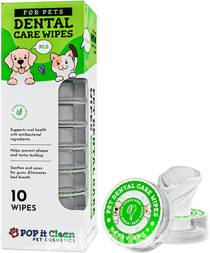 POP it Clean Dental Care Wipes Серветки для догляду за зубами котів і собак