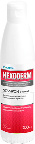 Eurowet Hexoderm Шампунь з хлоргексидином і кокосовою олією для собак і котів