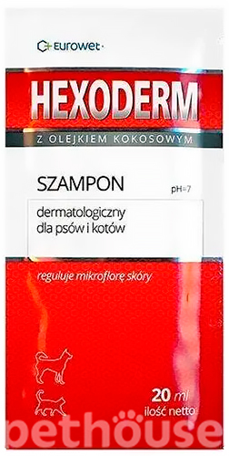 Eurowet Hexoderm Шампунь з хлоргексидином і кокосовою олією для собак і котів