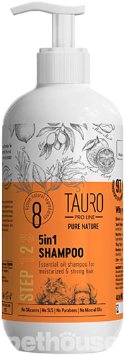 Tauro Pro Line Pure Nature 5in1 Зволожувальний шампунь для собак і котів