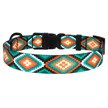 Нашийник Для Собак BronzeDog Urban Tribal з Пластикової Пряжкою Ромб Різнобарвний 25 мм 43-66 см (53/1334)