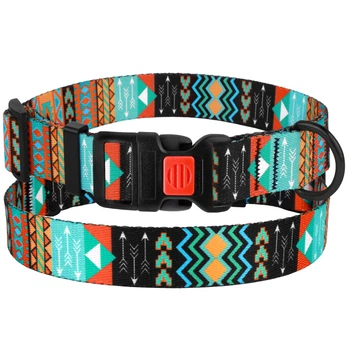 Нашийник Для Собак BronzeDog Urban Tribal з Пластикової Пряжкою Ацтеки Різнобарвний 16 мм 25-33 см (50/1335)