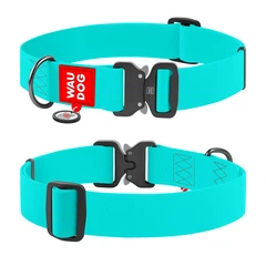 Нашийник для собак водостійкий WAUDOG Waterproof з QR-паспортом, що світиться, металева пряжка-фастекс, XXL, Ш 40 мм, Дл 46-70 см