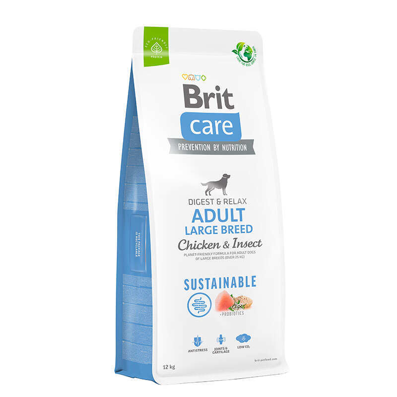 Brit Care Dog Sustainable Adult Large Breed - Сухой корм с курицей и насекомыми для взрослых собак больших пород (24 кг)