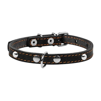 Нашийник Collar одинарний з прикрасами 12 мм х 24-32 см Чорний (00231 Col)