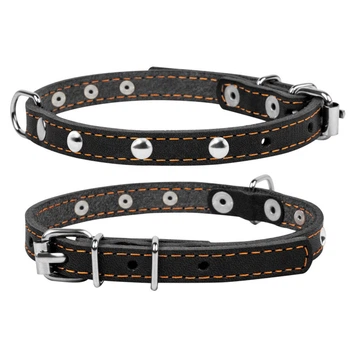 Нашийник Collar одинарний з прикрасами 12 мм х 24-32 см Чорний (00231 Col)