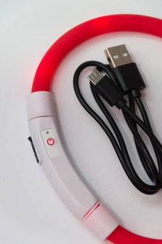 Pet Style LED нашийник світлодіодний для котів з USB зарядкою 35-50 см Червоний