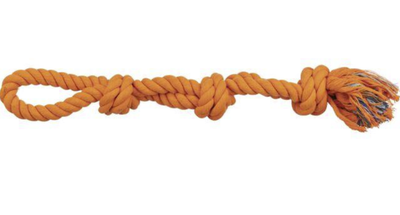 Іграшка для собак Trixie DentaFun Playing Rope канат з 3 вузлами помаранчевий 60 см TX-3275