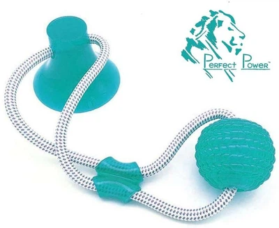 Без бренду Іграшка для собак канат на присоску з м'ячем Dog Toy Rope блакитний