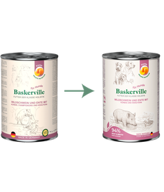 Baskerville Корм з качка м'ясо та м'ясні субпродукти м'ясо дикого кабана для собак