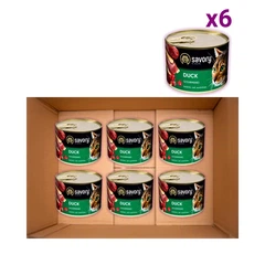 Упаковка вологого корму для вибагливих котів Savory з качкою 200 г х 6 шт
