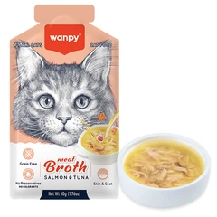 Суп для котів з лососем та тунцем Wanpy Meat Broths Salmon & Tuna, 50 гр