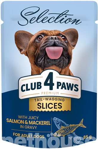 Club 4 Paws Вологий корм (шматочки в соусі) з риба лосось макрель для собак