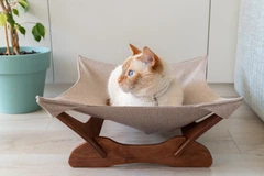 PetJoy Лежак-гамак для котів brown+beige 55х45х18