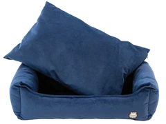 Лежак для собаки eGarden Velvet Lounge 50х30х22 велюр gray violet світло-синій