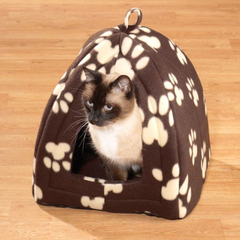 Без бренду М'який будиночок для собак та кішок, Pet Hut White, Коричневий