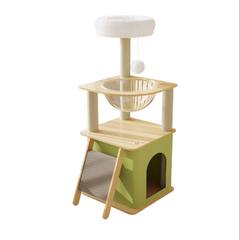 Без бренду Кігтеточка-комплекс для кота (Cat Tree) з поличками та будиночком стійка конструкція Volso Y-25