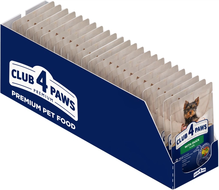 Club 4 Paws Вологий корм (шматочки в желе) з качкою для собак малих порід