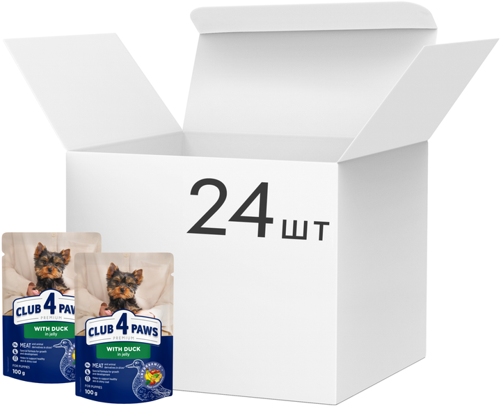 Club 4 Paws Вологий корм (шматочки в желе) з качкою для собак малих порід