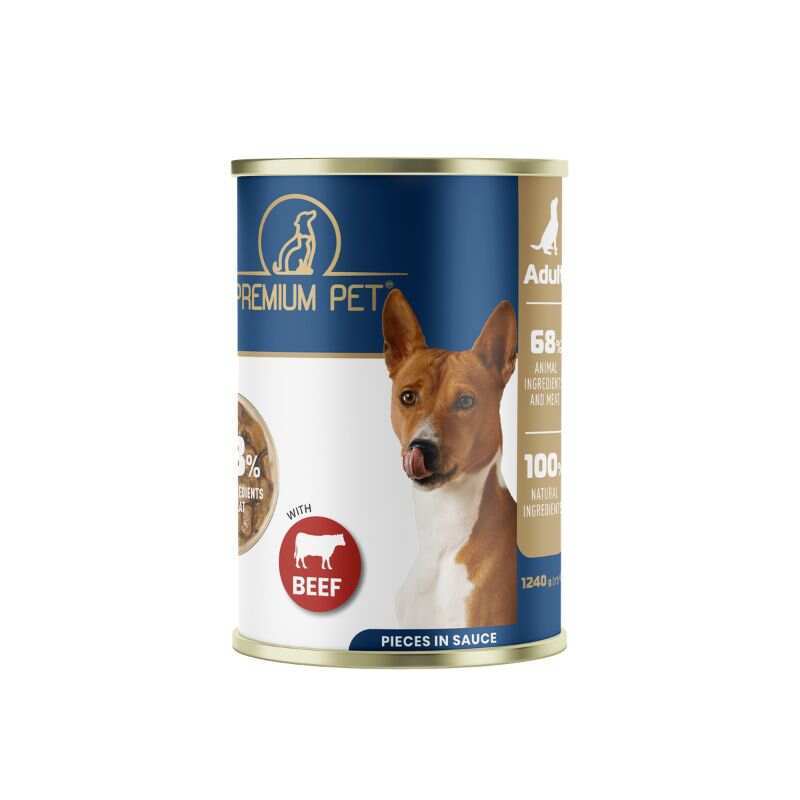 Premium Pet Вологий корм (шматочки в соусі) з яловичиною для дорослих собак