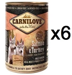 Упаковка мокрого корму для цуценят Carnilove Salmon & Turkey 6шт*400 г (лосось та індичка) 100130/529254*6шт