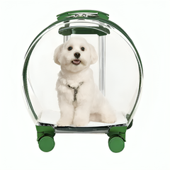 CosmoPet Візок перенесення на колесах з телескопічною ручкою для перевезення транспортування котів собак 47х42х24 см (481115-Prob) Зелений