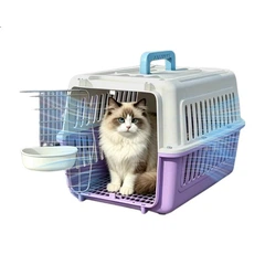 Без бренда Mengduxingchong Pet Airline Carrier Large Dog Transport Crate Cat Cage High Speed Rail Air Transport Car Portable Shipping Box